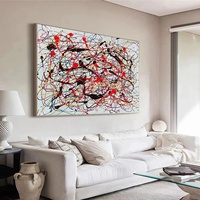 100% fait à la main Jackson Pollock inspiré abstrait toile Art goutte à goutte Style surréaliste peint à la main acrylique peinture à l'huile décor