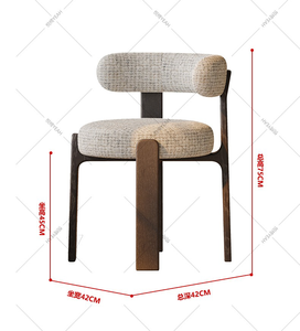 Silla de Comedor Comercial Moderna de Madera Maciza con Asiento Tapizado en Microfibra, Respaldo Ergonómico de Altura Ajustable para Hotel y Restaurante - Product Image 6
