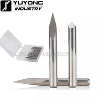 Lot de 10 fraises de gravure pyramidales à trois bords en aluminium, avec pointe de 0,1 à 0,3 mm, haute précision, pour machine de gravure CNC