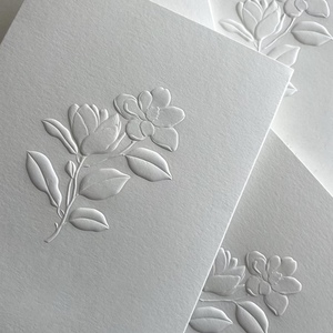 Tarjeta de Felicitación de Boda con Impresión de Vainilla Premium, Diseño Floral Personalizado con Corte Láser, Papel de Arte Grueso, Impresión Digital en Relieve, Logotipo Personalizado - Product Image 3