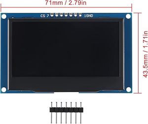Modul Layar OLED AIsmartlink <span class=keywords><strong>2</strong></span>.4" <span class=keywords><strong>2</strong></span>.42 Inci 128x64 SSD1309 Antarmuka Serial 7 Pin SPI/IIC I2C - Product Image 3