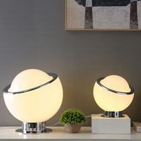 Lampe de table d'intérieur chambre à coucher chevet salon verre décoration créative lampes de bureau nordique LED rétro veilleuse
