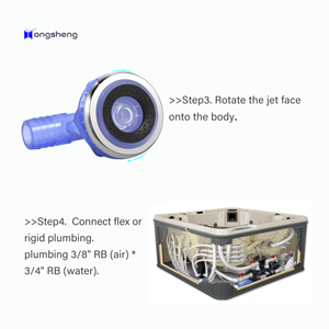 透明方向SPAジェットコーナーワールプール浴槽中型ステンレス鋼ジェット部品ウォータージェットノズル - Product Image 5