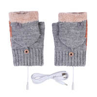Mydays Tech Gants chauffants pour femmes, doux et chauds, thermiques, chauffés par USB, gants électriques à demi-doigts avec rabat