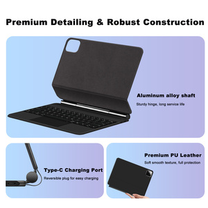 Clavier rétroéclairé RVB 7 couleurs en promotion pour Xiaomi Pad 6S <span class=keywords><strong>Pro</strong></span> 12,4 pouces, clavier intelligent sans fil pour tablette avec pavé tactile - Product Image 4
