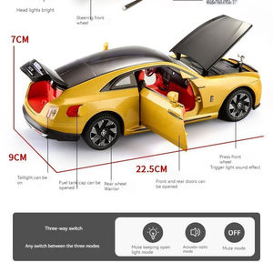Modelo de Coche de Metal Fundido a Presión a Escala 1:24, Rolls Dawn con Sonido y Luz, Mecanismo de Retroceso, Adorno Decorativo con Puertas que se Abren - Product Image 3