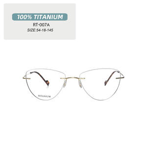 Monture optique sans monture en titane œil de chat Monture de lunettes de prescription flexible Lunettes de lecture pour hommes et femmes - Product Image 4