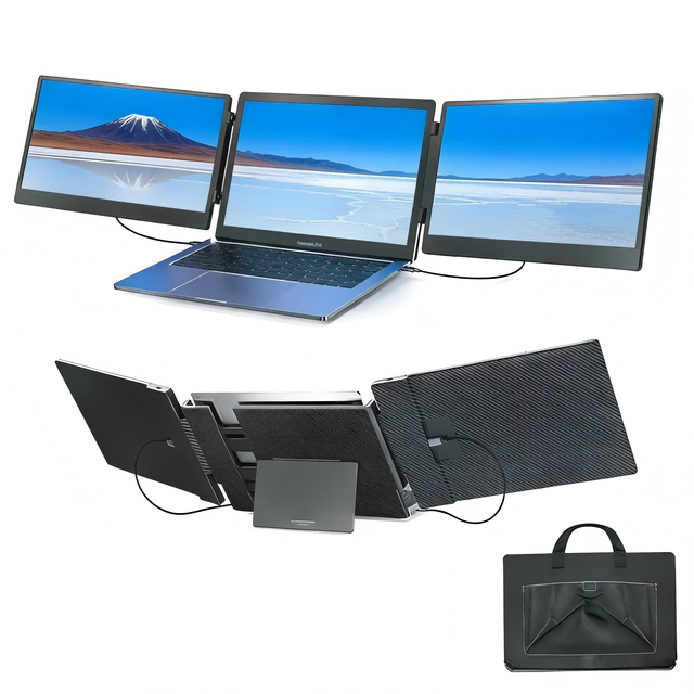 Factory Triple Laptop Screen Extender 14 Inch FHD 1080P IPS Display Portable Monitor Extender for Laptops Business Gaming