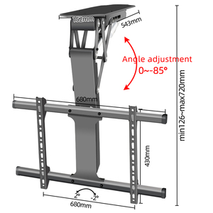 Smart Home <span class=keywords><strong>TV</strong></span> motorizada Montaje en el <span class=keywords><strong>techo</strong></span> Control remoto Inclinación Función de altura ajustable <span class=keywords><strong>Soporte</strong></span> de acero de distancia plana - Product Image 6