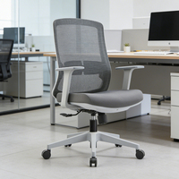 Chaise de bureau ergonomique moderne en tissu maillé, réglable en hauteur, pivotante, confortable, gris foncé, pour la maison, l'atelier, le bureau, vente en gros