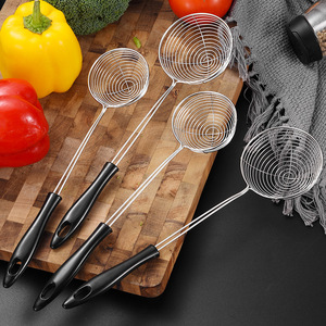 Juego de coladores de alambre de acero inoxidable, 4 tamaños, colador de cocina para Hot Pot, dumplings, albóndigas, té de burbujas, perlas de tapioca - Product Image 3