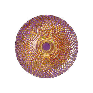 Placas de cargador Modelos de borde con cuentas Placas ovaladas Oro transparente en vidrio templado Newell Boda creativa Placa redonda moderna personalizada 100 - Product Image 2