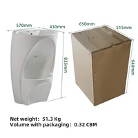 Kidoir Lavabo de Wudu autoportant double à deux niveaux en céramique et porcelaine, avec fonction de lavage des pieds