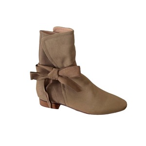 2026 Korean Style Niche Genuine Leather Square Toe Bow <b>Tie</b> Ankle Boots For Women Casual Shoes - Product Image 5