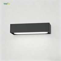 Applique murale LED moderne noire en alliage d'aluminium IP65 - Luminaire extérieur mural - Garantie de 3 ans pour véranda et patio