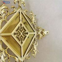 Barra Moderna de Aluminio Extruido Rock Gold con Control Remoto, 378x378mm, 1 Año de Garantía para Ventanas de Doble Panel con Rejilla Colonial