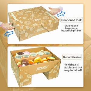 <span class=keywords><strong>YZ</strong></span> all'ingrosso stampa goffrata materiali riciclati autoerettenti scatole di carta per uso alimentare Flip stile per feste cibo per animali domestici - Product Image 2