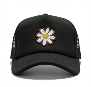 Lindos Gorros de Mezclilla/Malla de Algodón con Bordado 3D de Mini Margaritas, Transpirables, Suaves, Ajustables, para Pesca, Deportes al Aire Libre, Gorras Casuales de Moda - Product Image 1