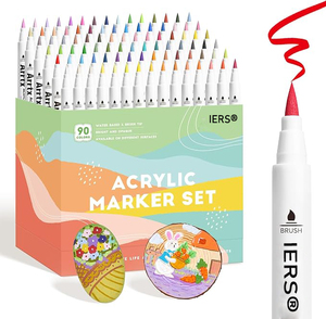Marcadores de Pintura Acrílica de 36 Colores, a Base de Agua, Sin Derrames, con Control Automático de Tinta, Marcadores con Punta de Pincel Resistentes al Agua para Manualidades - Product Image 1