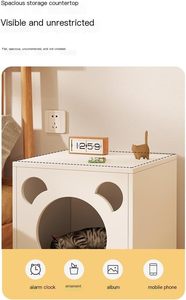 Mesita de noche multifuncional, mesa auxiliar inteligente, Mini refrigerador con muebles inteligentes, mesita de noche <span class=keywords><strong>para</strong></span> <span class=keywords><strong>perros</strong></span> y gatos - Product Image 5