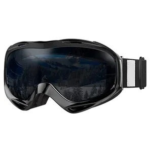 Unique Design Anti-Snowblindness Anti-Ultraviolet Retro Winter Black Ski Goggles