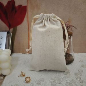 Bolsa de Almacenamiento de Anillos y Pendientes de Algodón Orgánico Personalizada, Bolsa con Cordón de Algodón y Lino Ecológico para Regalos al por Mayor - Product Image 2