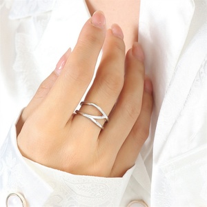 New Arrival Stainless Steel <b>Adjustable</b> <b>Ring</b> Gold Plated Hollow Finger <b>Ring</b> - Product Image 4