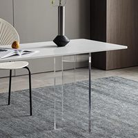Support de pied de table en acrylique en forme de T, haute transparence, écologique, recyclable, épaisseur 2 cm, pour tables à manger et tables basses