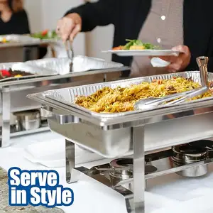 Bandeja para hornear de aluminio grande sartenes desechables duraderas de tamaño medio para servir horneado, bandejas de frotamiento para catering