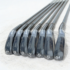 Set di Ferri da Golf per Destrorsi Neri 4-9P con Asta in Acciaio Inox <span class=keywords><strong>S</strong></span> Flex, Ferri Forgiati con Impugnatura in Gomma - Product Image 2