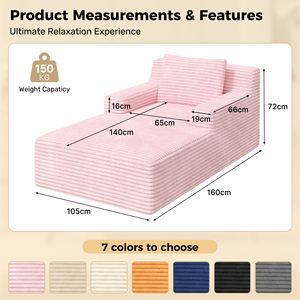 Sofá Cama Individual Extra Grande Reclinable de Terciopelo, Envasado al Vacío, Sin Ensamblaje, para Dormitorio, Sala de Estar y Uso en Exteriores - Product Image 6