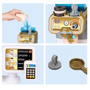 Jouet de cuisine de café de jeu de son réel pour enfants caisse enregistreuse et machine à café en plastique - Product Image 3