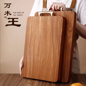 เขียงไม้สักแท้ทรงสี่เหลี่ยมผืนผ้าพร้อมหูจับสำหรับใช้ในครัว - Product Image 1