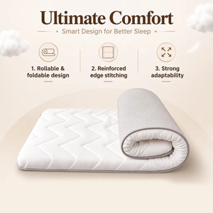 Matelas en mousse respirante, fermeté moyenne, épaisseur standard, housse en tissu polyester amovible, mousse à mémoire de forme confortable, matelas compressé - Product Image 5