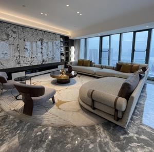 Ensemble de Canapés de Luxe Moderne avec Tables Basses à Tête de Lit en <span class=keywords><strong>Cuir</strong></span> Véritable Mobilier de Salon pour Appartement Hôtel Chambre à Coucher Salle à Manger - Product Image 5