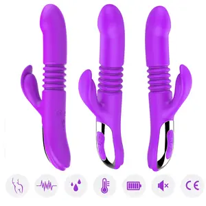 Silicone Auto Heating Vibration USB Rechargeable Vagina Clit G Spot Women Telescopic Thrusting Sex Machine Sex Toy Vibrator