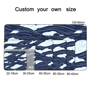 แผ่นรองเมาส์ลายการ์ตูนอนิเมะญี่ปุ่นรูปคลื่นทะเลสีน้ำเงินขนาดใหญ่ พิมพ์ลายแบบ Sublimation สำหรับเล่นเกมส์และใช้ในสำนักงาน - Product Image 2
