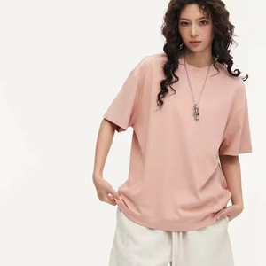 Camisetas personalizadas 100% de algodón puro para mujer, camisetas de verano informales de alta calidad, diseño de gran tamaño, sólidas, transpirables, anti-pilling, lavables - Product Image 1