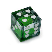 Ensemble de dés en résine en forme de cœur d'amour pour couple, dés D6 de 16 mm avec paillettes, accessoires de jeu de société romantiques, cadeau unique pour la Saint-Valentin pour les couples