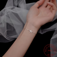 Bracelet Avion Femme Été Véritable Argent Sterling 925 Coréen Simple Personnalité Luxe Léger Zircon Bijoux Avion