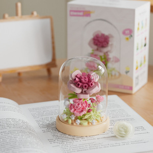 Vente en gros de blocs de construction en plastique ABS à l'échelle 1:8, écologiques, modèle de <span class=keywords><strong>puzzle</strong></span> de fleurs, jouet compatible avec les plantes en pot, cadeau - Product Image 3
