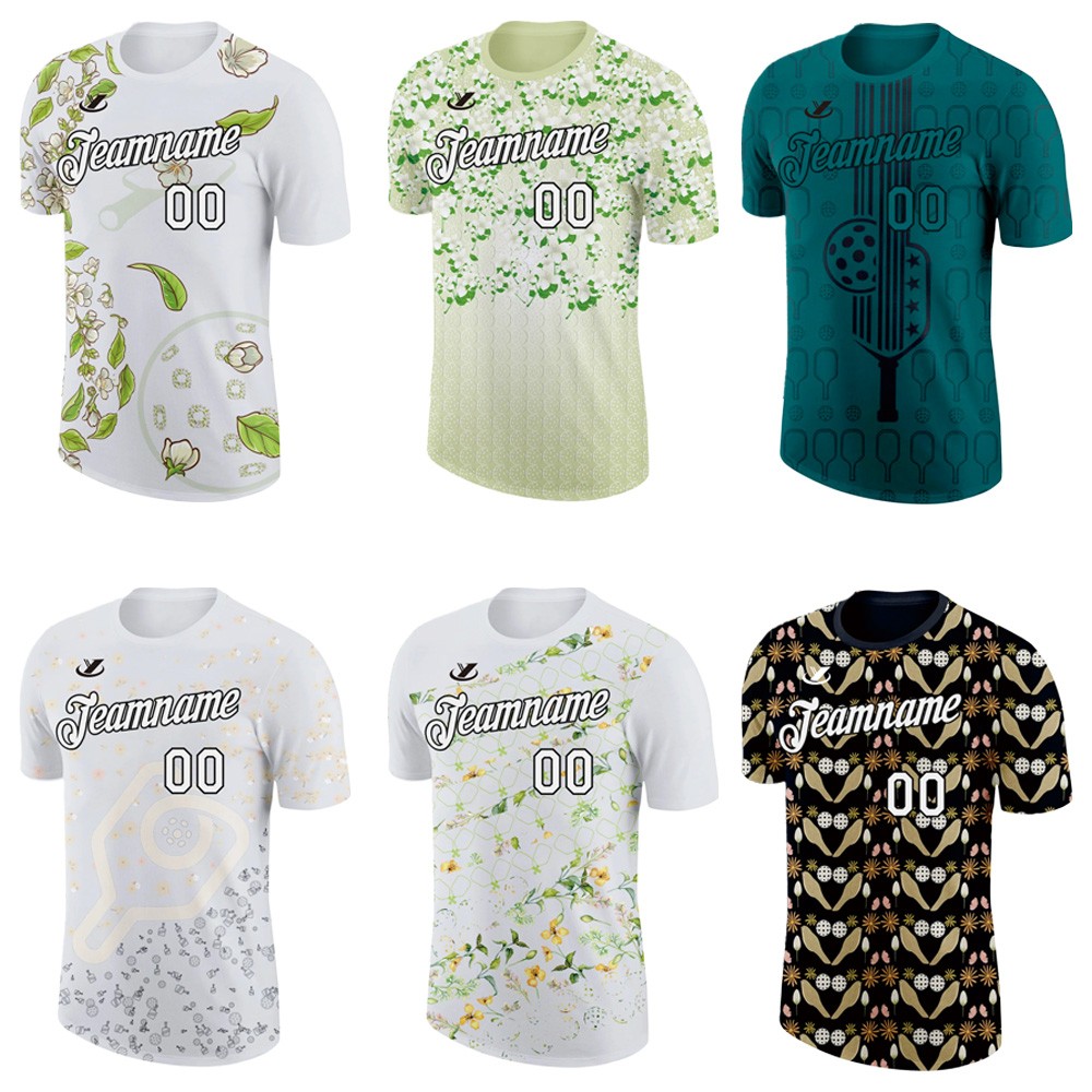 Sports Jersey Pickleball Machine Embroidery Plain Dyed Breathable Sweat-wicking Adults Team Competition Sports Jerseys Badminton