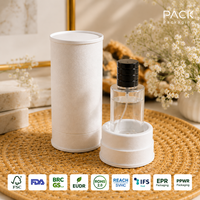 Envío Inmediato: Caja de Cartón Rígido Cilíndrica Blanca de 50ml para Perfume con Tubo de Papel y Botella de Vidrio, Venta al Por Mayor