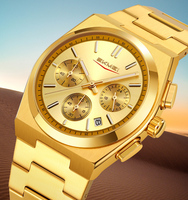 Jam tangan kuarsa pria mewah jam tangan tahan air besi tahan karat kaca safir kualitas tinggi Logo kustom jam tangan bisnis harga murah
