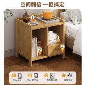 <b>Small</b> bedside table, modern minimalist storage rack, 2026 new style, light luxury and high-end home bedroom storage <b>cabinet</b> - Product Image 4