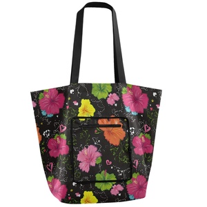 LOW MOQ Washable BFoldable Recycle <b>Shopping</b> Grocery Reusable Bag Polyester Grocery Supermarket Tote Bag <b>Shopping</b> Bag with Logo - Product Image 1