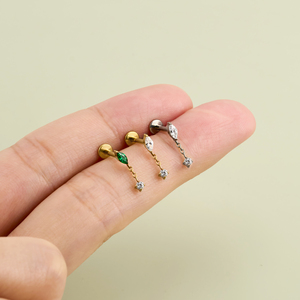 Toposh Titanium Fashion Labret <span class=keywords><strong>Piercing</strong></span> d'<span class=keywords><strong>oreille</strong></span> avec zircon taille marquise et pendentif pour <span class=keywords><strong>piercing</strong></span> cartilage, hélix et conque - Product Image 5