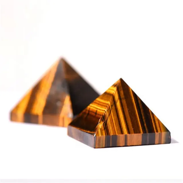 Großhandel natürliche Heilung Quarz Kristall singende Pyramide Tigerauge Pyramide