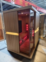 La Popular Sauna Interior de Alta Calidad, Reconocida a Nivel Mundial, Está Hecha de Madera de Hemlock Canadiense/Cedro Rojo.