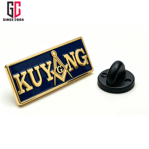 Maßgefertigte Freimaurer-Emaille-Anstecknadel <span class=keywords><strong>KUYANG</strong></span> mit Quadratkompass-Symbol, Vergoldetes Metall-Abzeichen für Kleidung und Hüte - Product Image 1
